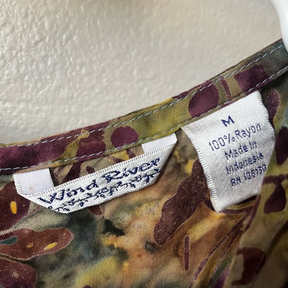Vintage Wind River neutral Hawaiian print dress size M - Picture 3 of 3